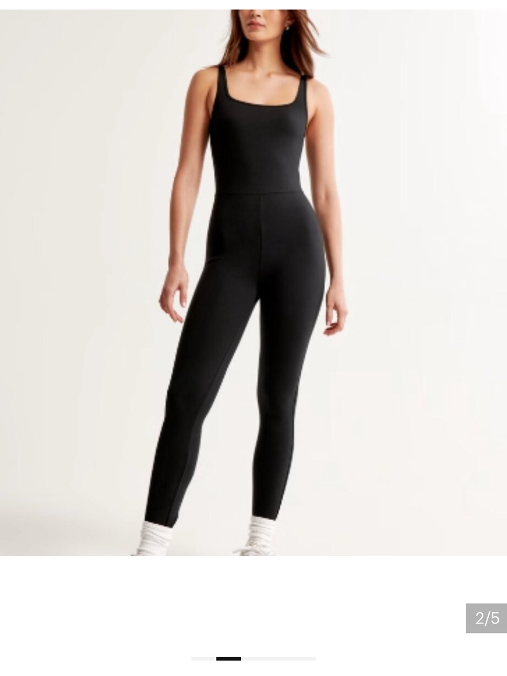 Abercrombie & Fitch Black Seamless Square-Neck Jumpsuit